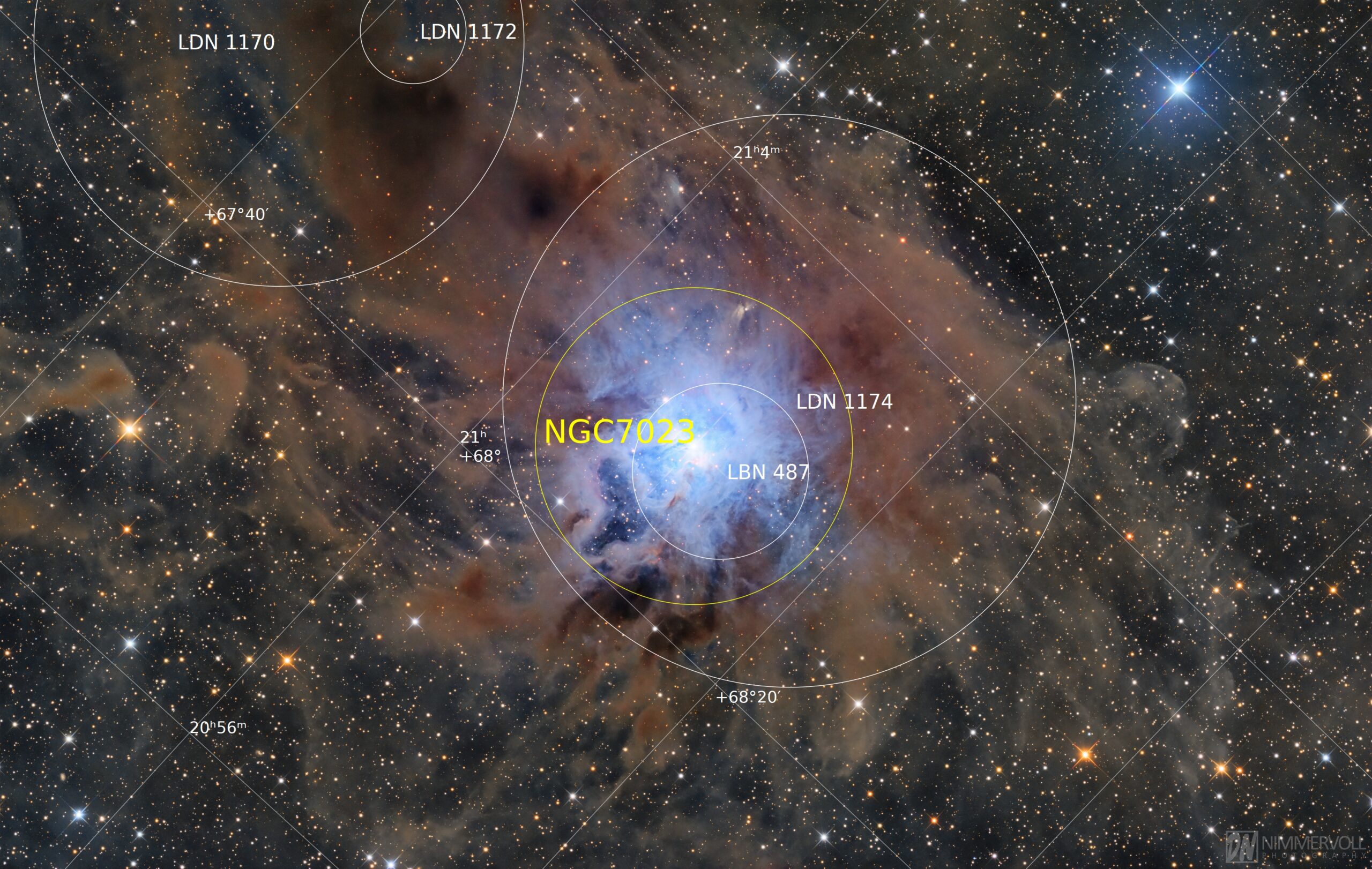 NGC 7023 beschriftet